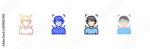 Authentication Icon set multiple style collection