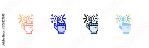 Robotic Hand Icon set multiple style collection