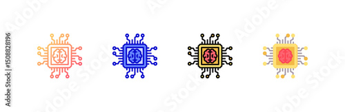 Chip Icon set multiple style collection