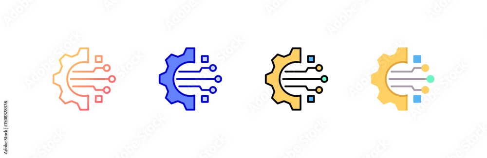 Digital Transformation Icon set multiple style collection Digital Transformation Icon set multiple style collection