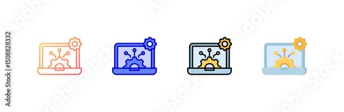 Technology Icon set multiple style collection