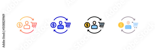 Customer  Icon set multiple style collection