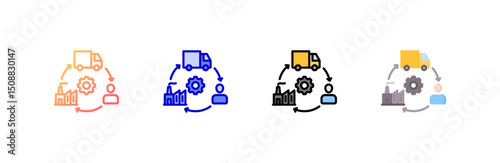 Supply Chain Management  Icon set multiple style collection