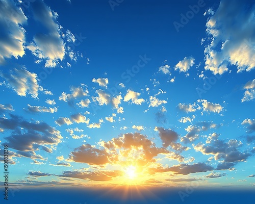 Sunrise or sunset sky with clouds