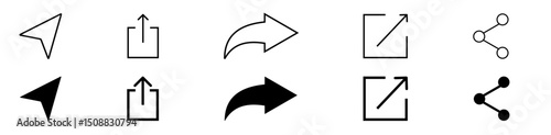 Share icon. share arrow sign set. Vector.