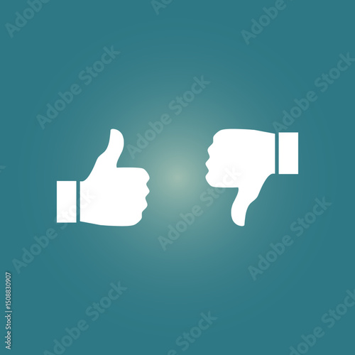 Thumbs up down trendy artwork stunning abstract vector illustration colorful practical design