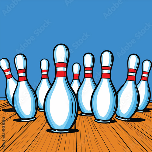 bowling vector art illustration for graphic design