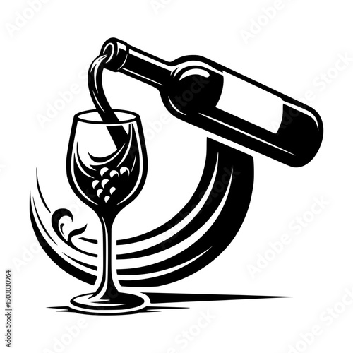 Wine being poured into a glass, a classic and elegant image