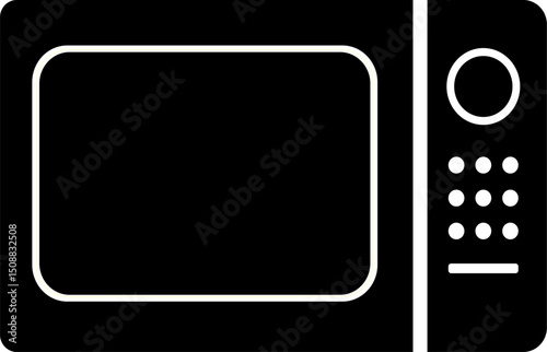 electric Microwave Oven Silhouette vector design,