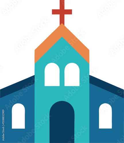 white church in the blue sky