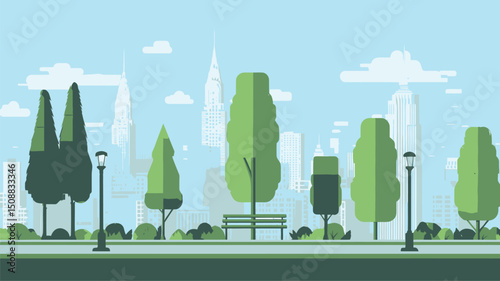 Trees and walkway healing visual