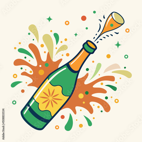 champagne bottle and glasses