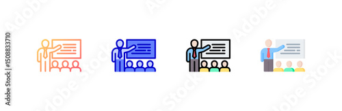 Training Icon set multiple style collection