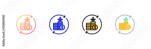 Investment Icon set multiple style collection