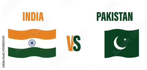 India vs Pakistan Flag Vector Rivalry and Competition Design
