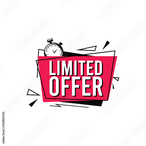 Dynamic limited offer graphic emphasizes urgency with a timer image, designed for marketing materials that attract customers looking for special deals and promotions.