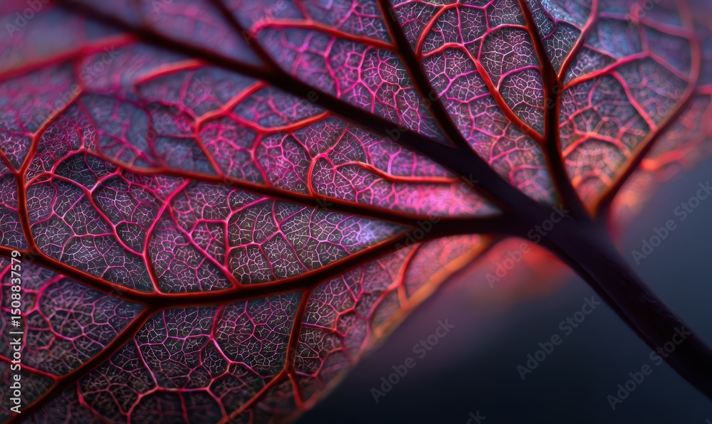 Fototapeta premium Intricate veins of a vibrant leaf.