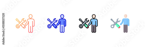 Support Icon set multiple style collection