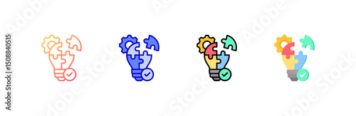 Problem Solving Icon set multiple style collection