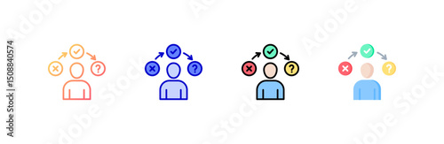 Decision Making Icon set multiple style collection
