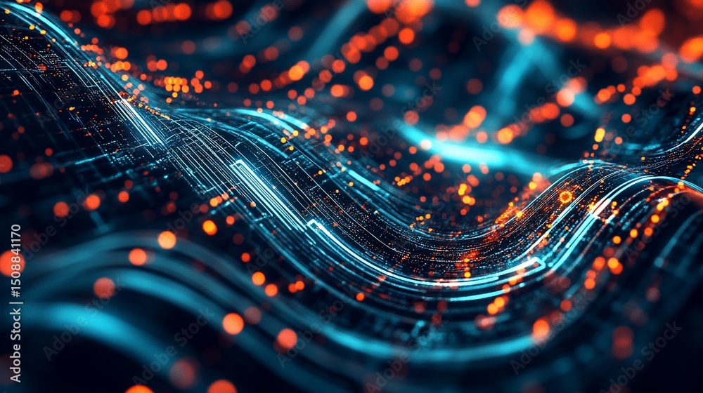 custom made wallpaper toronto digitalAbstract Digital Wave: A Symphony of Light and Data