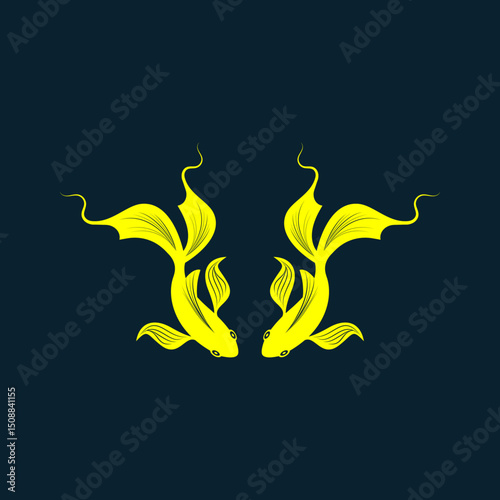 Koi fish trendy artwork delightful abstract vector illustration colorful practical design