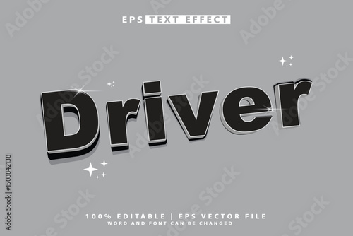 Driver 3D editable template design with modern and abstract style