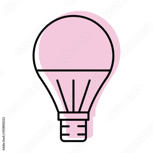 Led Bulb color shadow thinline icon , vector, pixel perfect, illustrator file 
