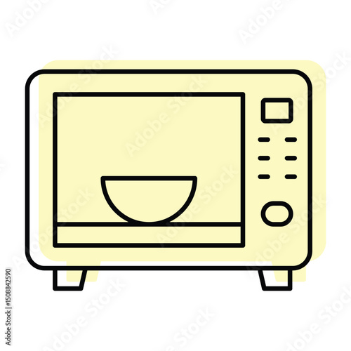 Microwave color shadow thinline icon , vector, pixel perfect, illustrator file 
