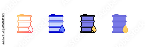 Oil Tank Icon set multiple style collection