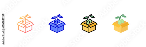 Packages Icon set multiple style collection