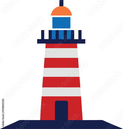 lighthouse on white background