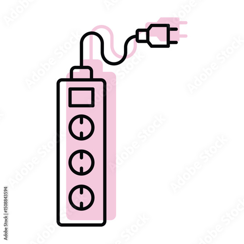 Smart Power Strip color shadow thinline icon , vector, pixel perfect, illustrator file 
