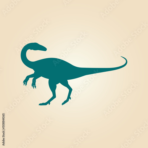 Coelophysis Dinosaur trendy artwork magnificent abstract vector illustration colorful practical design