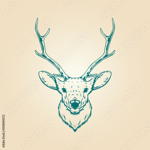 Deer head trendy artwork magnificent abstract vector illustration colorful practical design