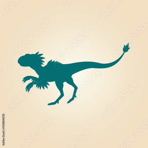 Velociraptor Dinosaur trendy artwork magnificent abstract vector illustration colorful practical design