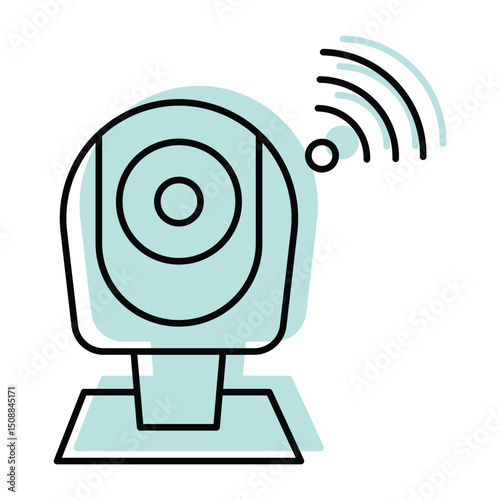 Wireless Webcam color shadow thinline icon , vector, pixel perfect, illustrator file 
