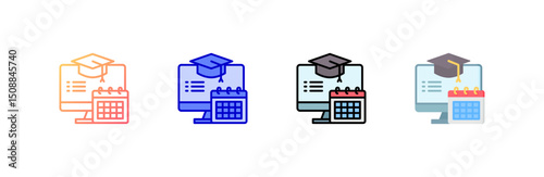 Curriculum Icon set multiple style collection