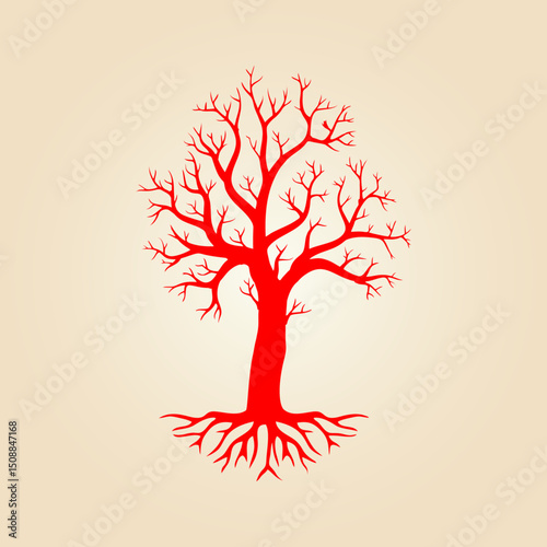 Naked tree trendy artwork ravishing abstract vector illustration colorful practical design