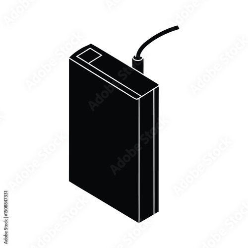 Portable Charger Clean Vector Silhouette