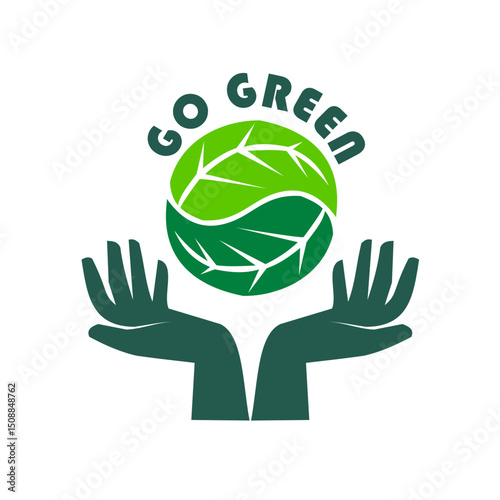 Go Green Logo Vector Template