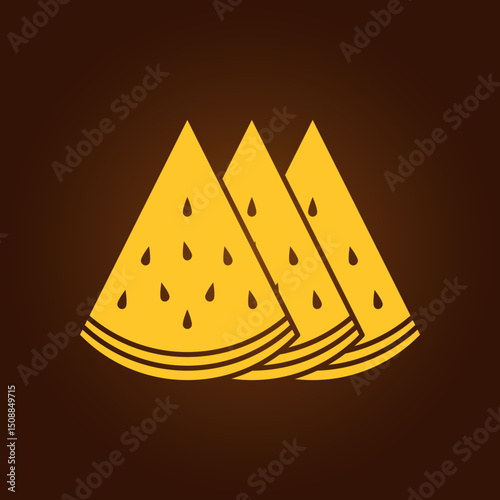 Slice watermelon trendy artwork charming abstract vector illustration colorful practical design