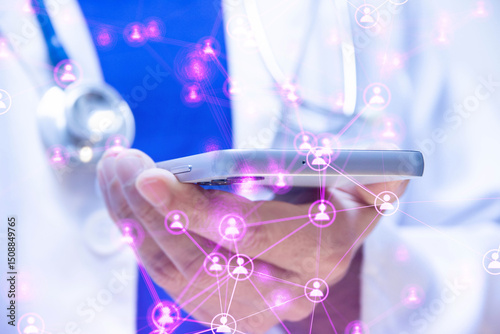 mano, medico, dottore, telefono, applicazione, salute, sanità, pazienti, appuntamento, prenotazione,	
