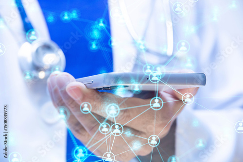 mano, medico, dottore, telefono, applicazione, salute, sanità, pazienti, appuntamento, prenotazione,	
 photo