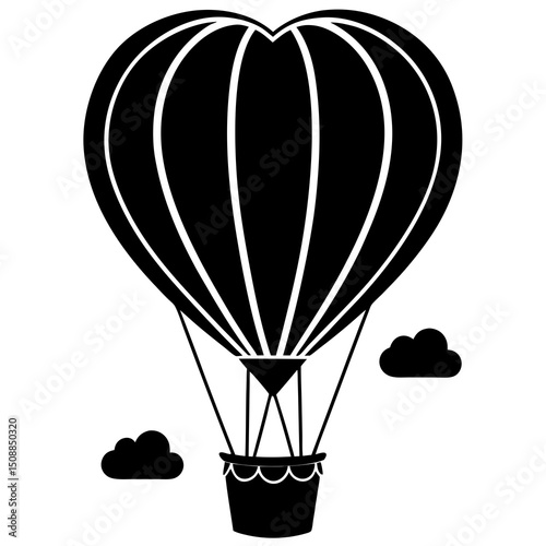 Hot Air Balloon Silhouette Over Sky
