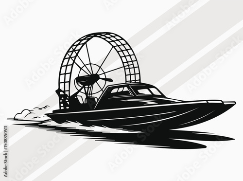 Airboat Silhouette Design of a Fan-Propelled Watercraft for Swamp and Marshland Adventure