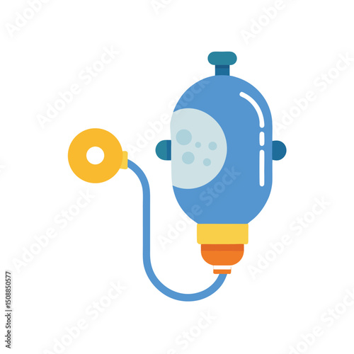 Simple illustration of a medical intravenous iv bag and pump with flat design style