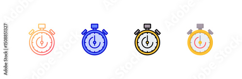 Stopwatch Icon set multiple style collection