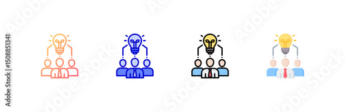 Teamwork Icon set multiple style collection