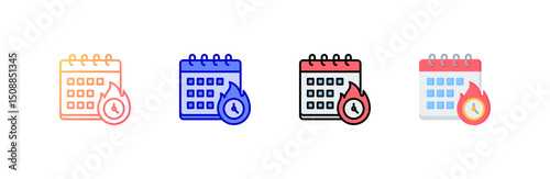 Deadline Icon set multiple style collection